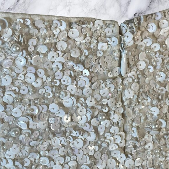 Parker Embellished Sequin Mini Dress in Ivory - Picture 11 of 11